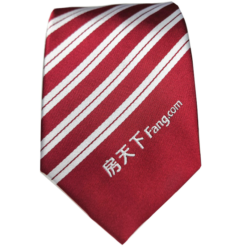 logo免打领带银行地产真丝印花