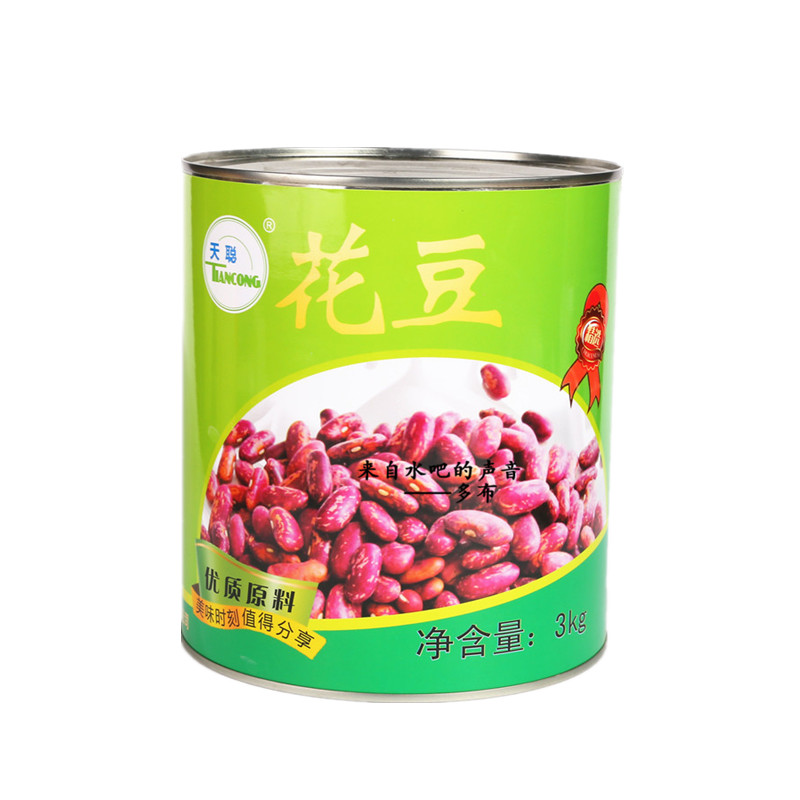 天聪罐头花豆开罐即食刨冰烧仙草糖水店红豆3.35kg大颗粒糖蜜豆