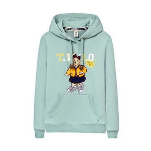 小熊卫衣女2025秋冬新款连帽宽松大码上衣加绒加厚刺绣长款外套潮