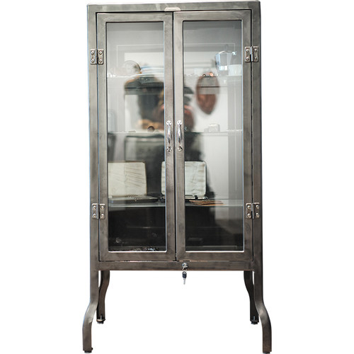 Molly飞机头 日本dulton玻璃展示餐边柜 医用金属柜1.32m 100-150
