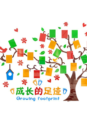 成长的足迹校园儿童房墙面装饰