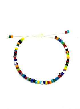 潮人时尚欧美彩色串珠度假风手链