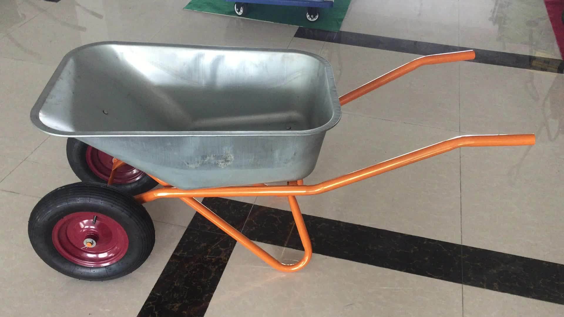 Wholesale Two Wheels Wheelbarrow For Sale Double Wheels Construction