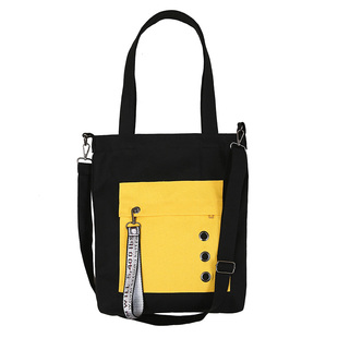 韩版挂带帆布包百搭女包单肩斜挎手提包三根肩带学生补习袋书包