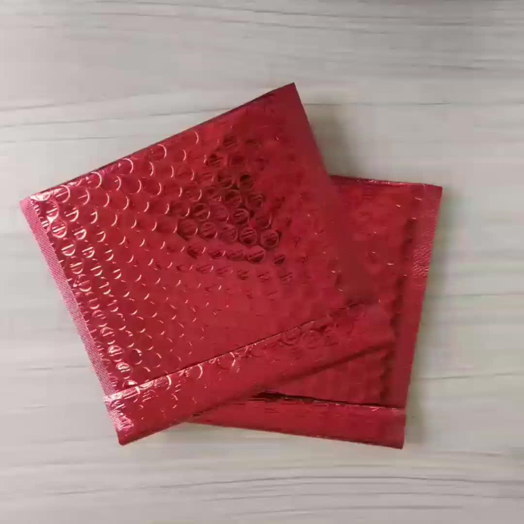Hot Pink Metallic Foil Film Bubble Cushioned Mailing Bags Colored
