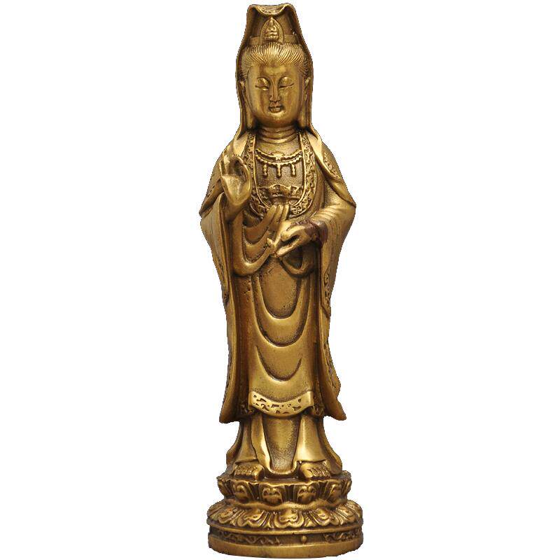 黄铜西方三圣摆件阿弥陀佛观世音菩萨大势至菩萨居家佛堂供奉佛像