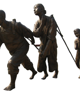 玻璃钢纤夫人物雕塑