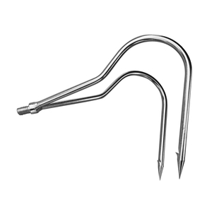 2爪3爪不锈钢搭钩蓝套杆 伸缩竿子带倒刺双搭钩 2m4米圆尖3爪勾子