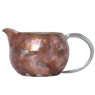 银公道杯S999纯银手工日式耐热分茶器铜包银公道杯大号厚茶具配件