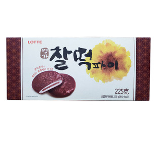 韩国进口乐天粘糕饼打糕糯米夹心年糕派Q软麻薯零食即食210g