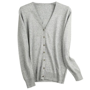 春秋新款针织衫女开衫短款韩版小星星扣羊绒V领修身打底毛衣外套