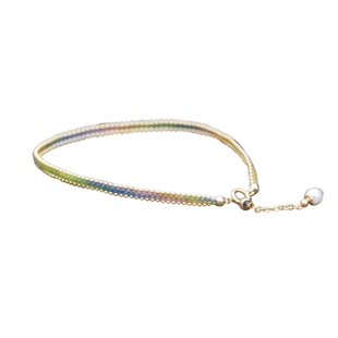 黄金18K金珠古法手链经幡色红绳戒指叠戴五彩手链红手绳金珠版