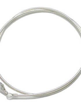 纯银镀18k短款光面项圈厘米吊坠