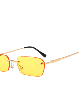 明星同款方形太阳眼镜无边框