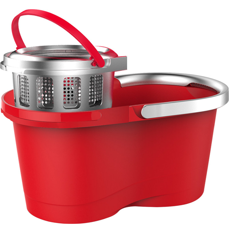 博生旋转拖把速8精钢拖把桶双驱动自动拖布桶墩布拖把不锈钢拖把
