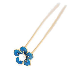 入梦 s925纯银发簪子仿珐琅工艺发钗复古文艺宫廷古装步摇盘发女