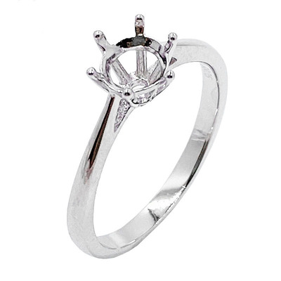 六爪莫桑钻固定圈口克拉戒指空托