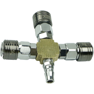 十字四通气管快速接头三通分气块气路分配器一进三出气管自锁接头