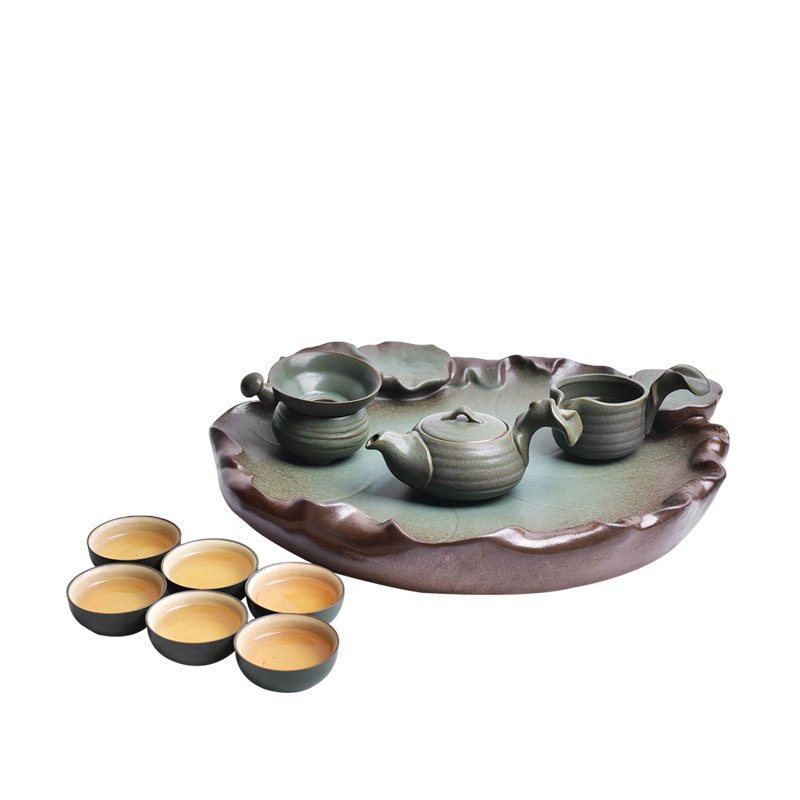 陶迷粗陶茶盘茶台茶具日式家用