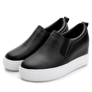 2025新款春平底小码女鞋313233单鞋内增高小白鞋厚底一脚蹬乐福鞋