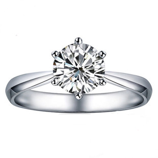 一克拉莫桑比克钻戒钻石戒指女士日韩求婚结婚情侣对戒男纯银指环