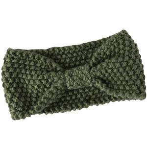 TUshu/橄榄绿~梨状发带针织宽 ins百搭毛线发带韩国 宽边 编织潮