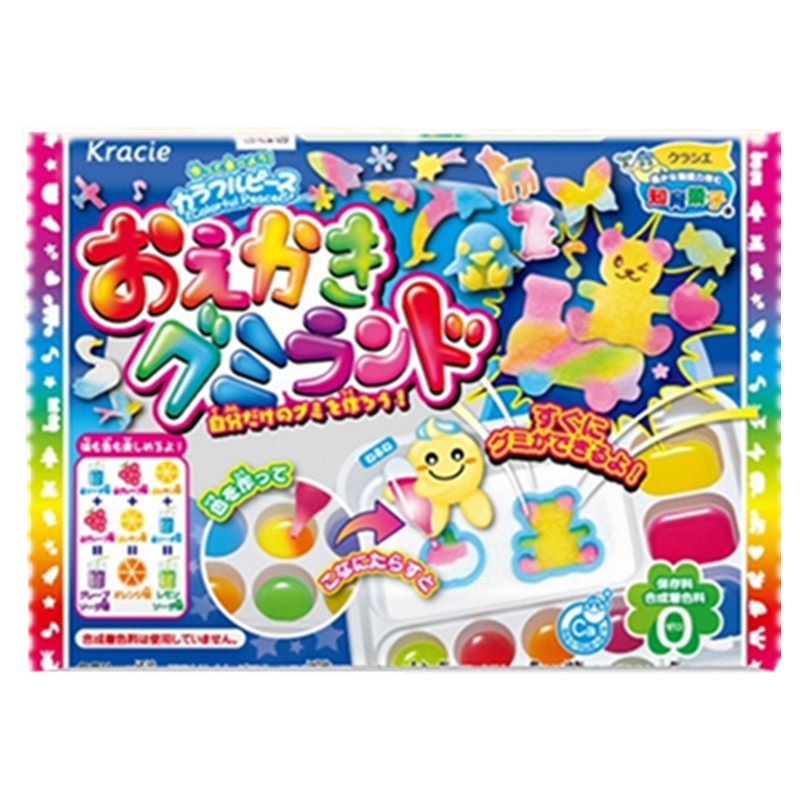 日本食玩 进口零食嘉娜宝Krcie七彩创意调色板DIY食玩手工糖果