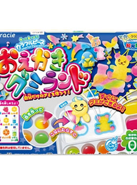 日本食玩 进口零食嘉娜宝Krcie七彩创意调色板DIY食玩手工糖果