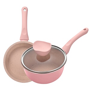 宝宝婴儿辅食锅煎煮一体套装锅麦饭石儿童小奶锅多功能煮粥不粘锅