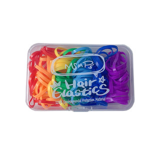 加厚糖果色一次性发绳彩色发圈强拉不断盒装橡皮筋可爱宝宝头绳