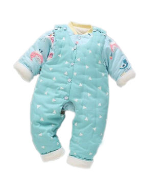 手工棉衣纸样 婴儿棉衣裤前开扣背带连脚棉裤1:1服装样板图纸