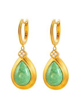 思金拉措松石水滴项链耳饰