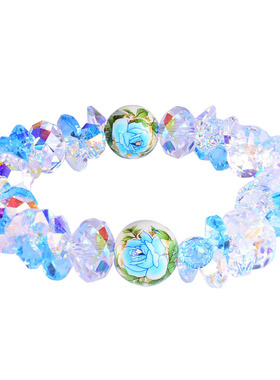 大气闪亮蓝白百搭礼品水晶手链