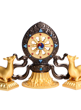 密宗佛前供奉鎏金七政宝摆件