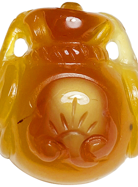 玛瑙玉石钱袋女士款精雕吊坠