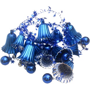 圣诞节装饰彩色光球串铃铛串挂饰吊挂件美容店铺酒吧场景布置道具