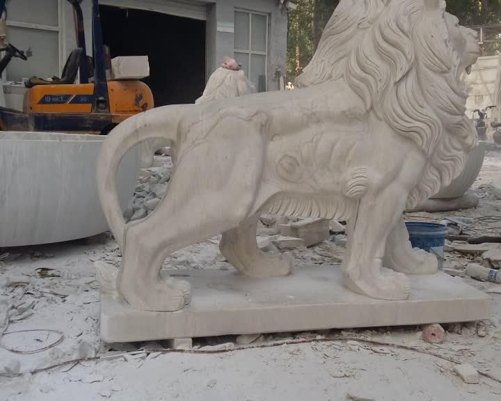 Best Selling Decorative Antique White Marble Garden Statues Of Lions