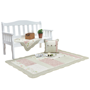 全棉田园绗缝卧室地毯加厚榻榻米床边垫可爱家用防滑 可水洗机洗