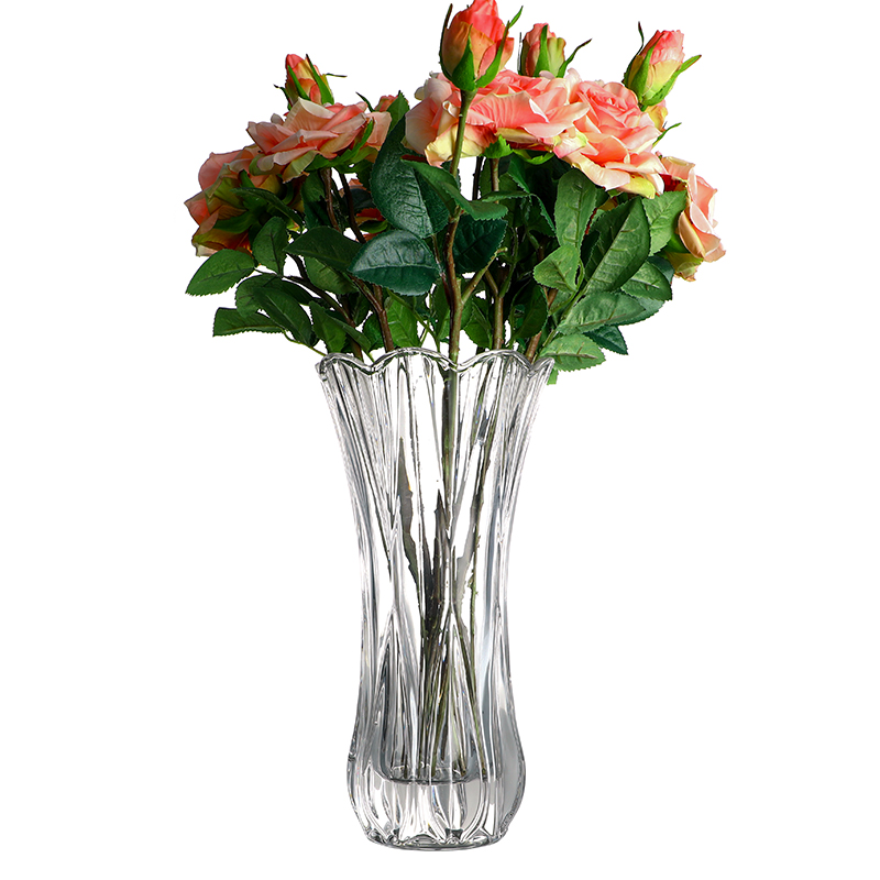 包邮加厚特大号透明水晶玻璃花瓶富贵竹百合玫瑰插花花器客厅摆件