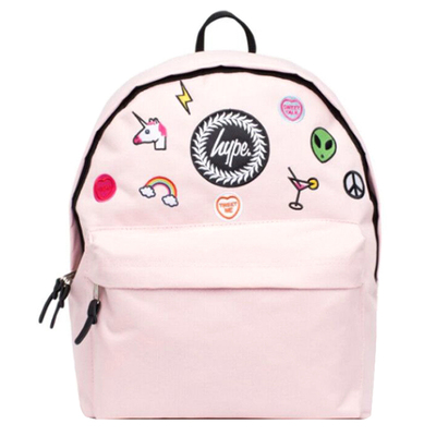 小清新风粉色补丁独角兽学生书包