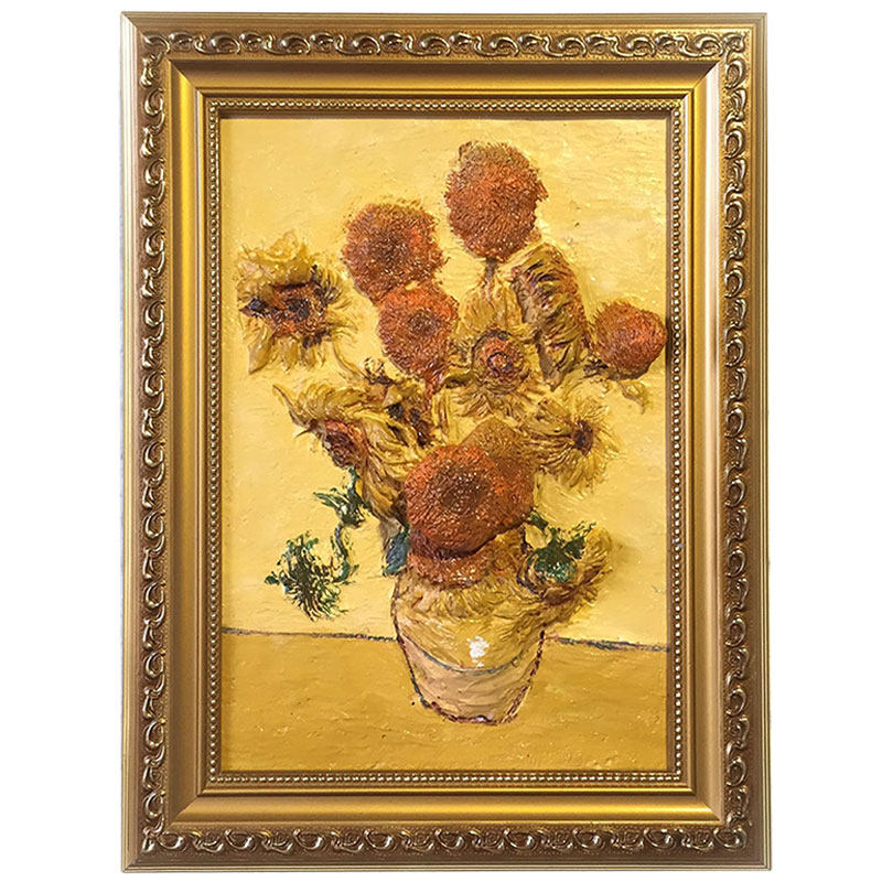 办公室装饰浮雕装饰画立体凡高装饰画花卉印象派向日葵创意伴手礼