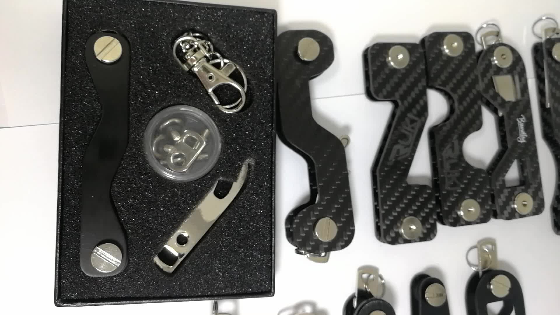 Compact Smart Key Holder Key Organizer Made Of Carbon Fiber Stainless