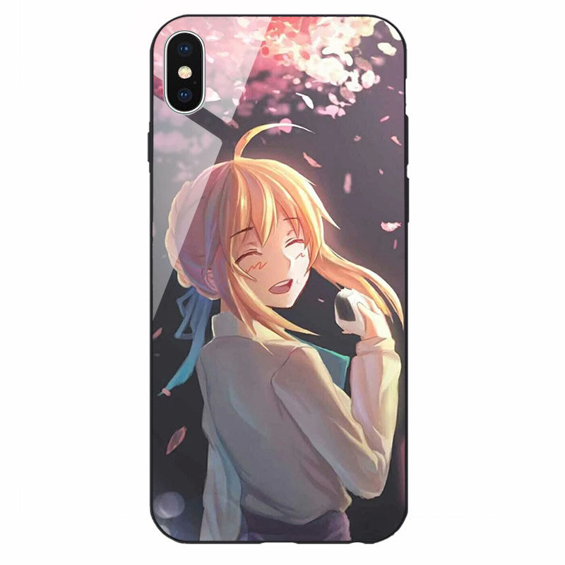 fate/fgo吾王saber贞德 玻璃手机壳适用于苹果11 12华为P30小米11
