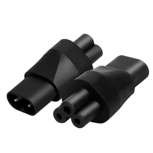 IEC320C8转C5转换插头八字公梅花尾电源打印机笔记本适配器电源线