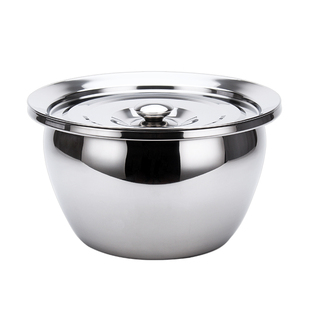 不锈钢反边油盆 油鼓 油缸酒店家用猪油罐可配过滤漏勺带盖调料盆