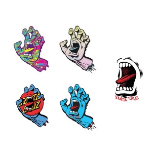 SANTACRUZ滑板品牌贴纸欧美街头潮流鬼手陆冲镭射透明防水冲浪