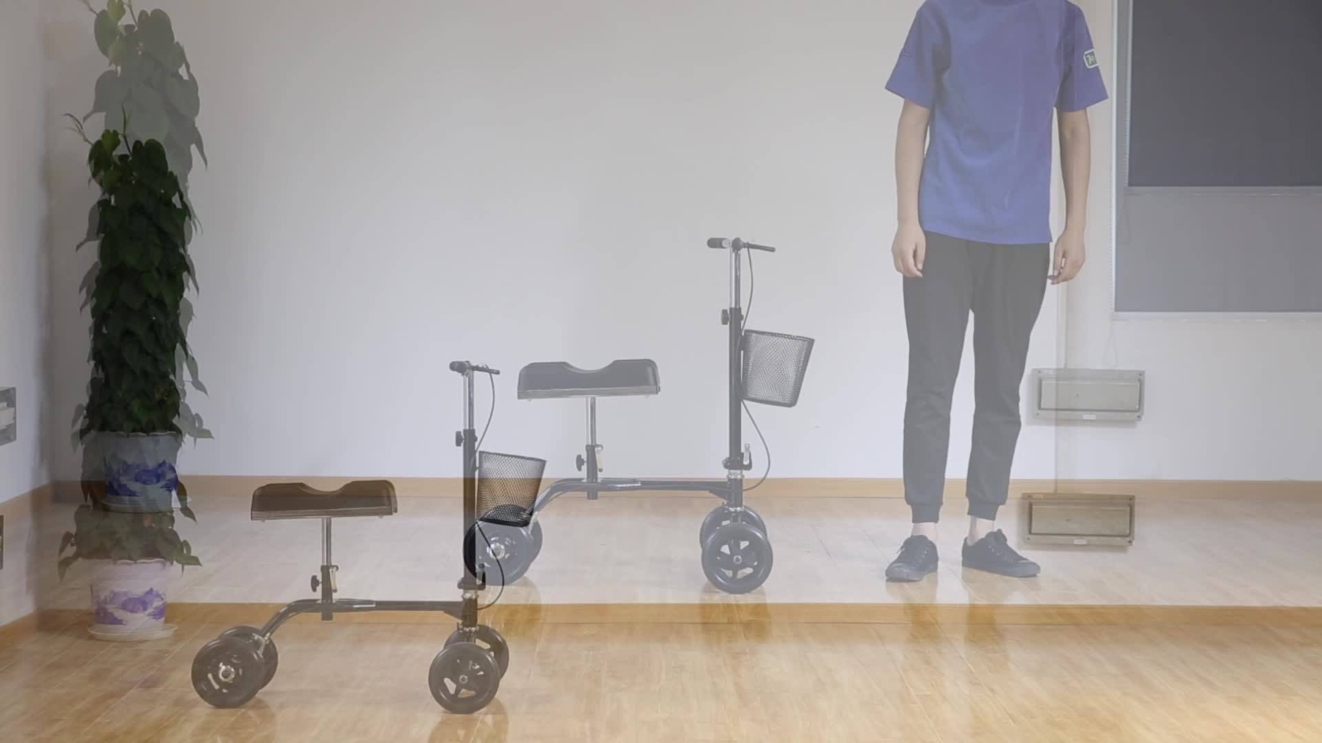 Economy Lightweight Rolling Scooter Turning Knee Crutch Knee Walker