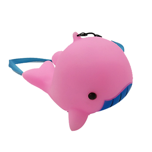 软胶发声叫声鲸鱼发光玩具挂绳小夜灯儿童海洋馆纪念品海豚灯礼品