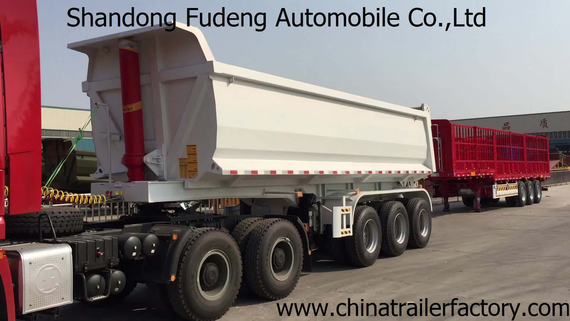 Rear Tipper Widely Used U Haul Car Trailers /triaxles End Dump Tipping Semi Truck Trailer For