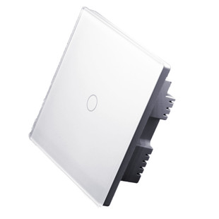 白色 单火线遥控触摸开关面板 433M 射频学习 智能家居免布线双控